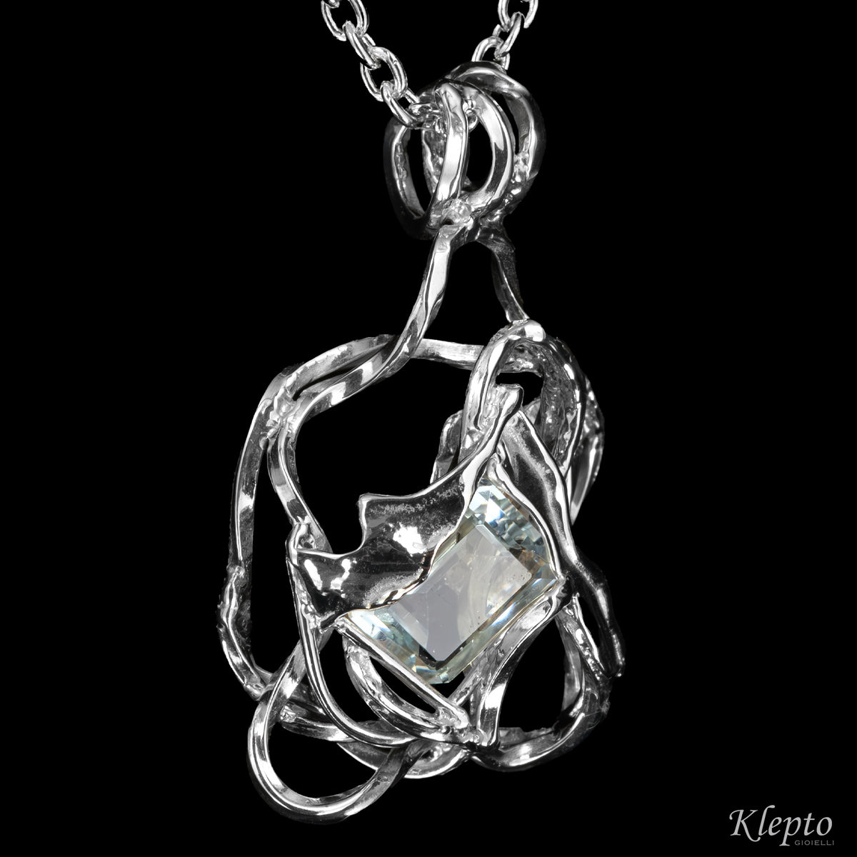 Pendente in Argento Silnova® con Acquamarina