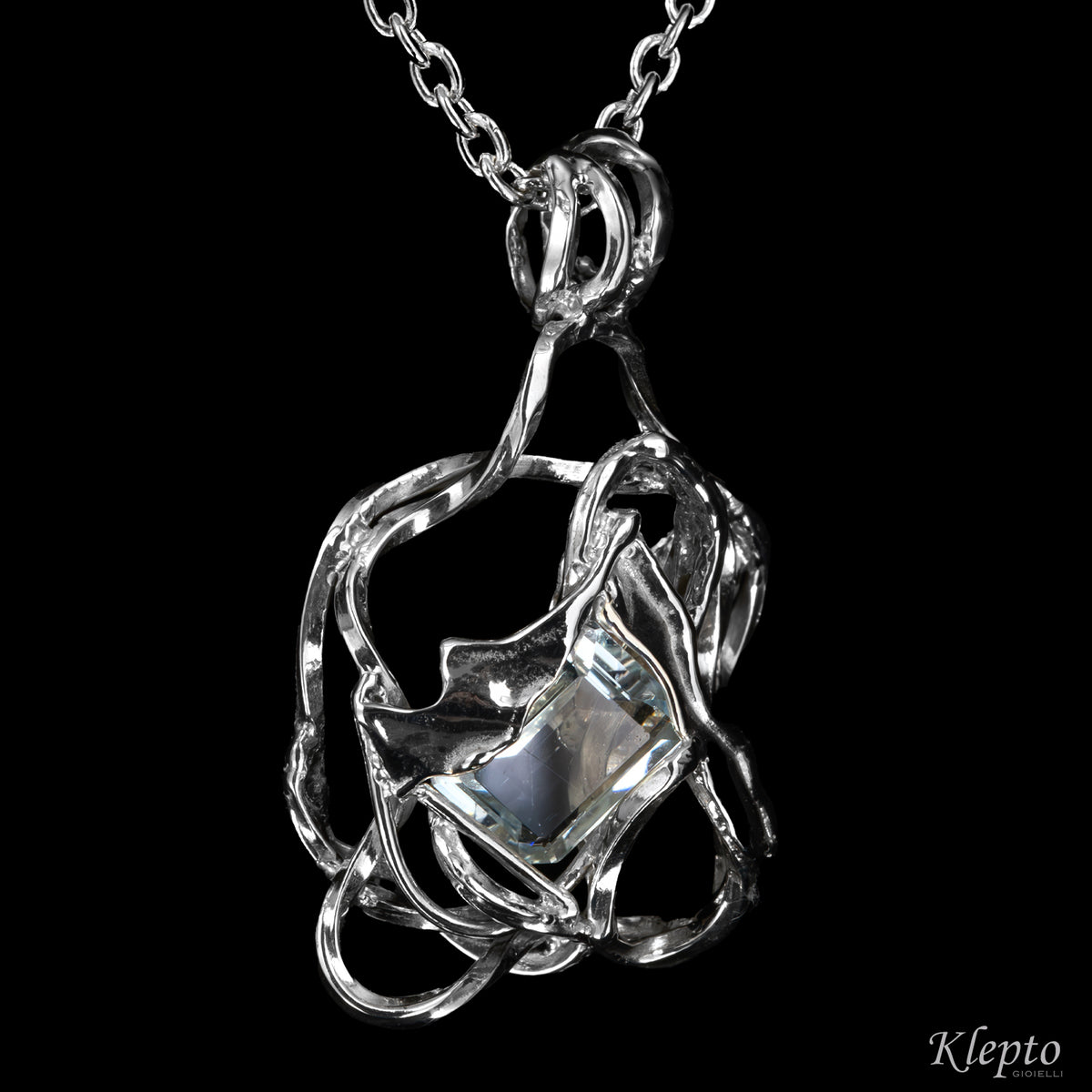 Pendente in Argento Silnova® con Acquamarina