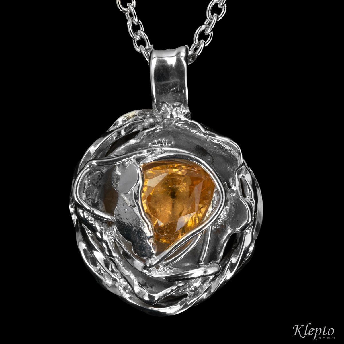Pendente in Argento Silnova® con Citrino