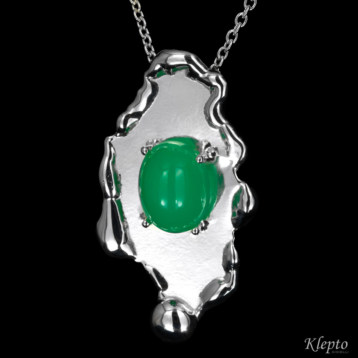 Pendente in Argento Silnova® con Crisoprasio