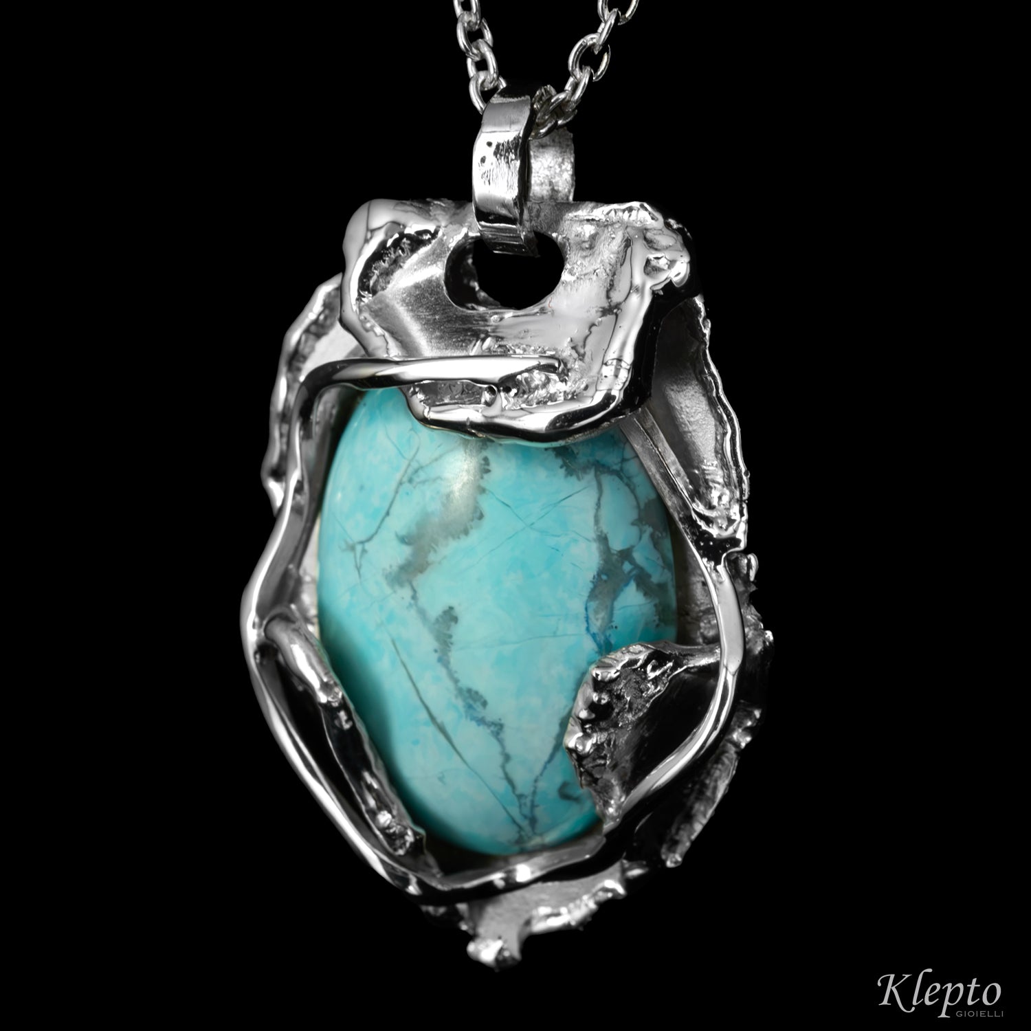 Pendente in Argento Silnova® con Howlite
