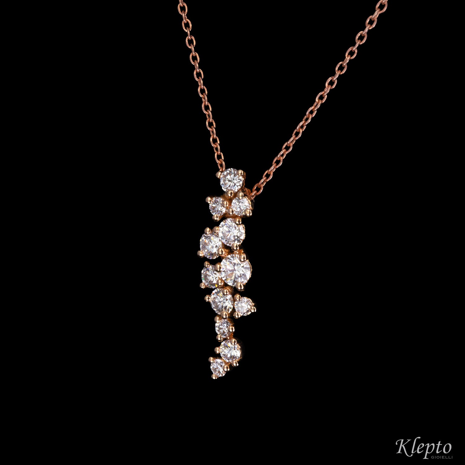 Pendente in oro rosa con Diamanti