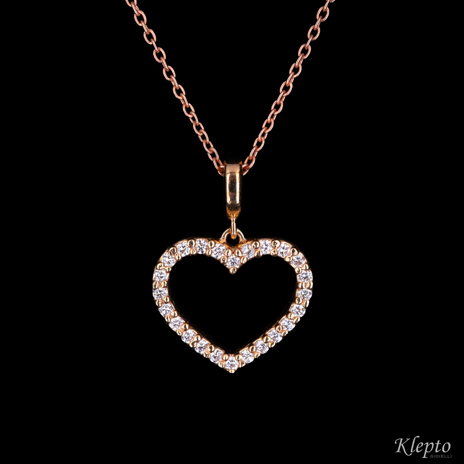 Pendente in oro rosa con Diamanti