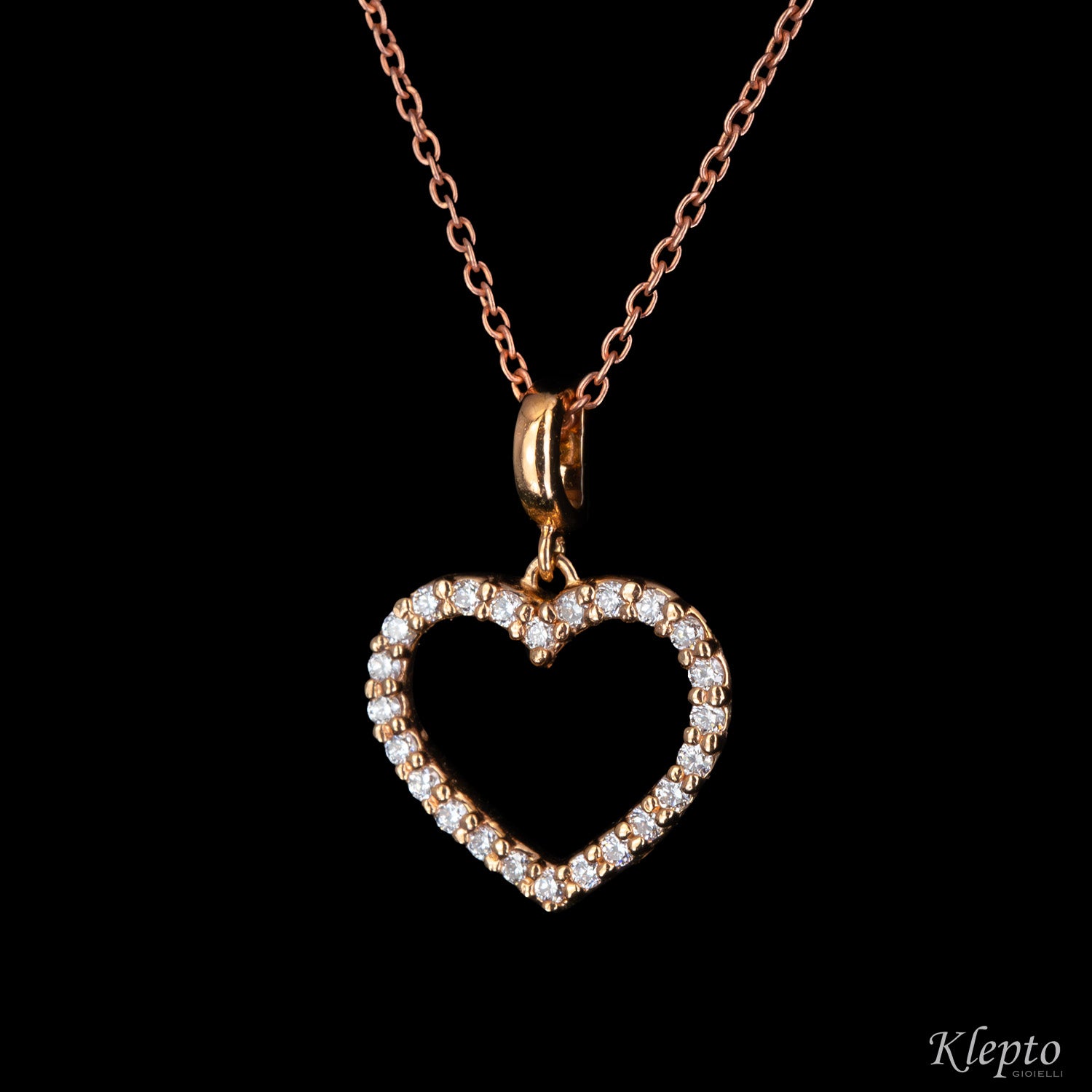 Pendente in oro rosa con Diamanti