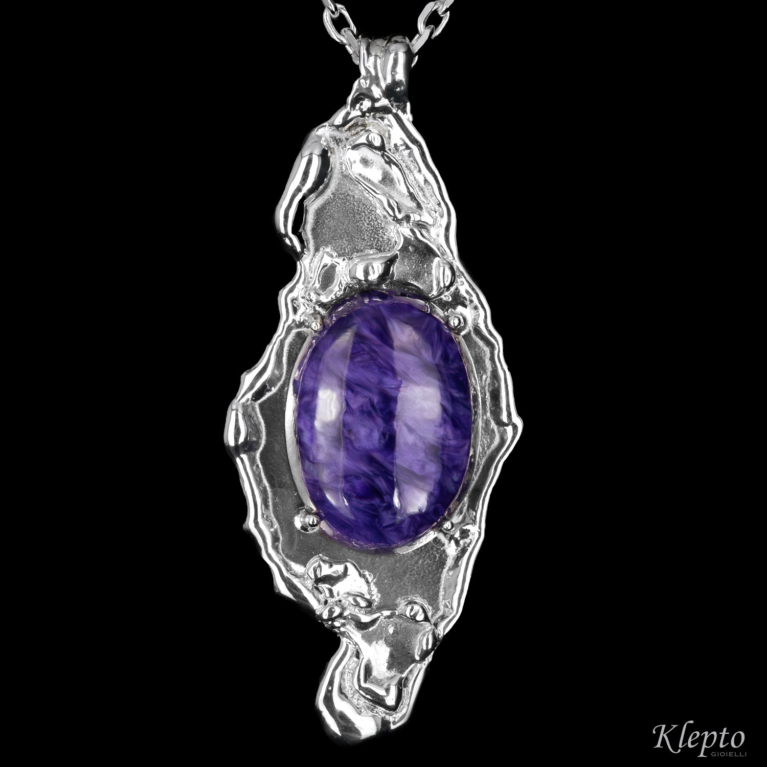 Pendente in Argento Silnova® con Charoite