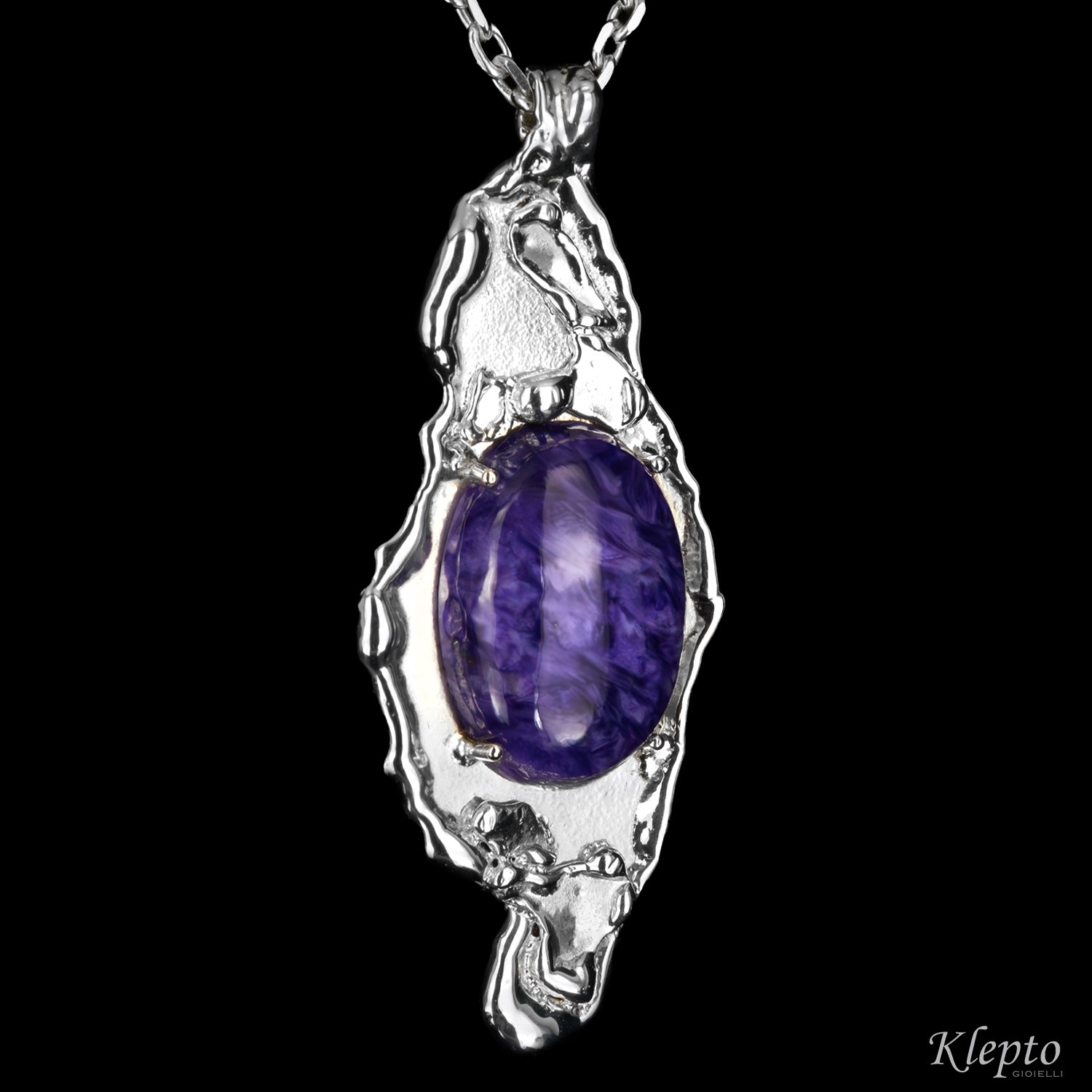Pendente in Argento Silnova® con Charoite