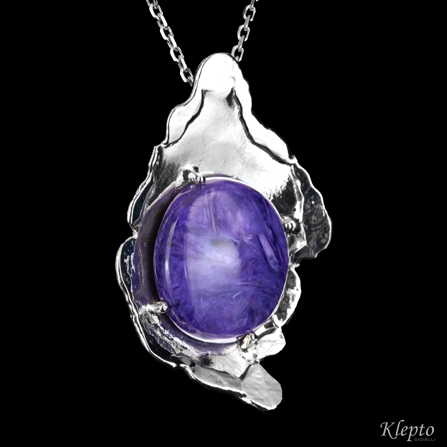 Pendente in Argento Silnova® con Charoite