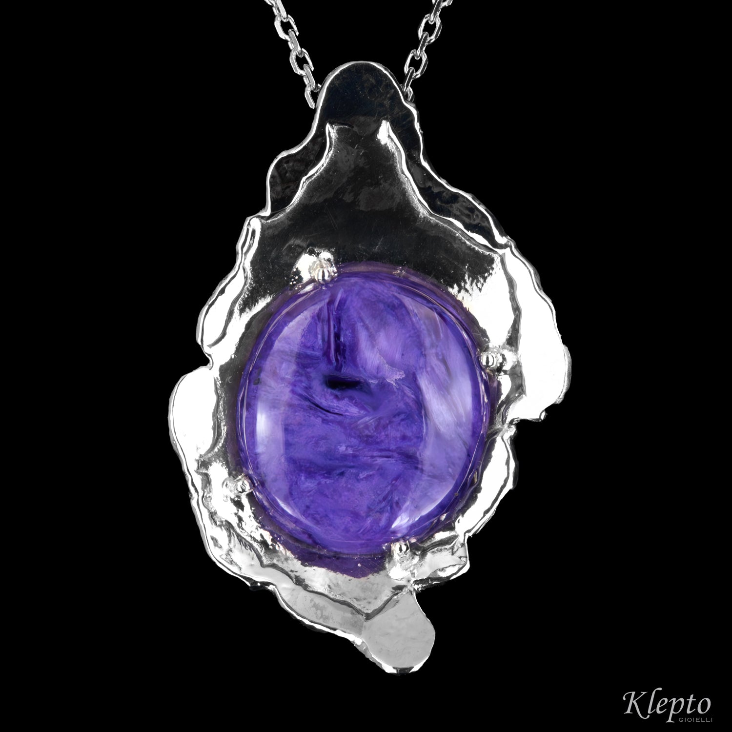 Pendente in Argento Silnova® con Charoite