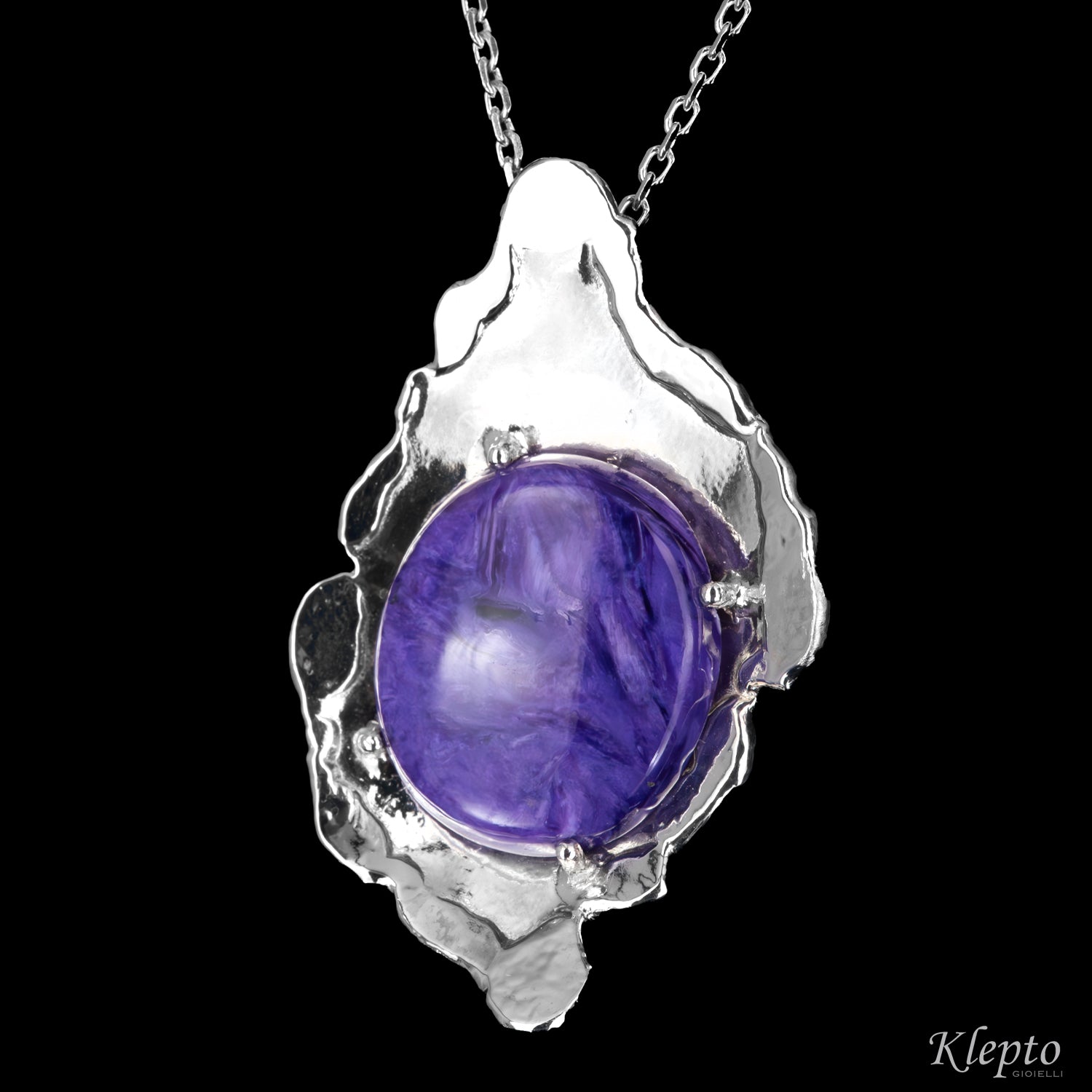 Pendente in Argento Silnova® con Charoite