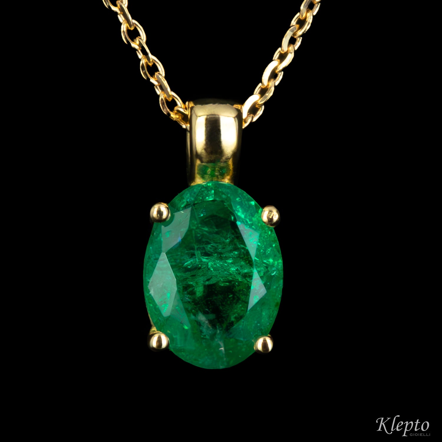 Pendente in oro giallo con Smeraldo
