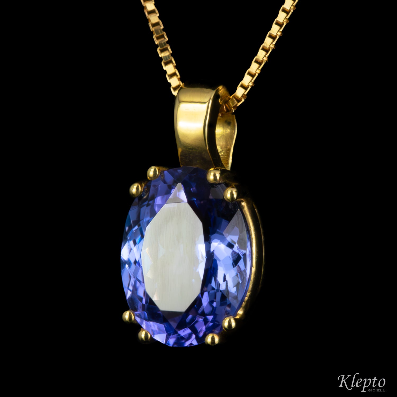 Pendente in oro giallo con Tanzanite