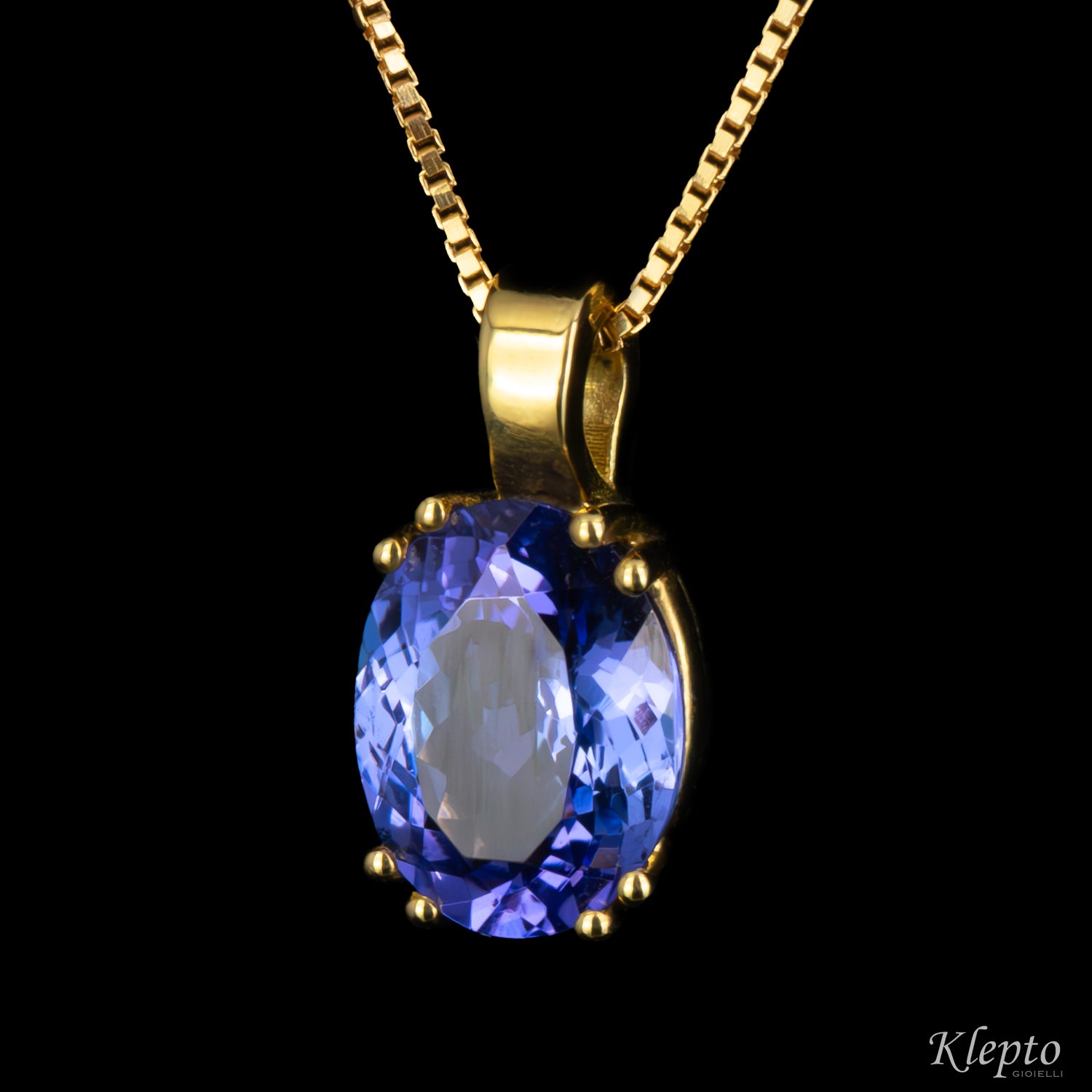 Pendente in oro giallo con Tanzanite