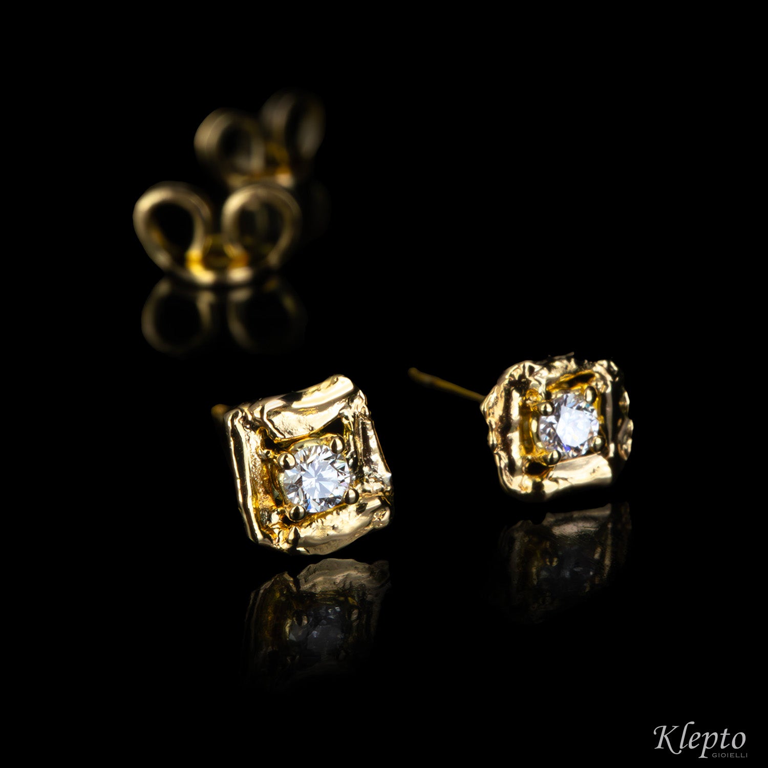 Orecchini in oro giallo con Diamanti "Pepita"