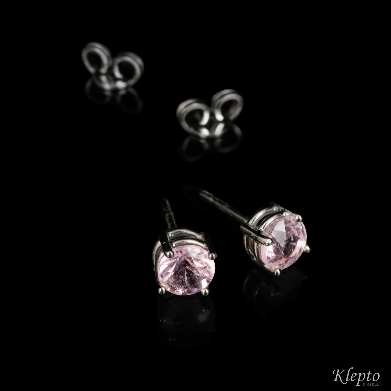 Orecchini in oro bianco con Tormaline rosa