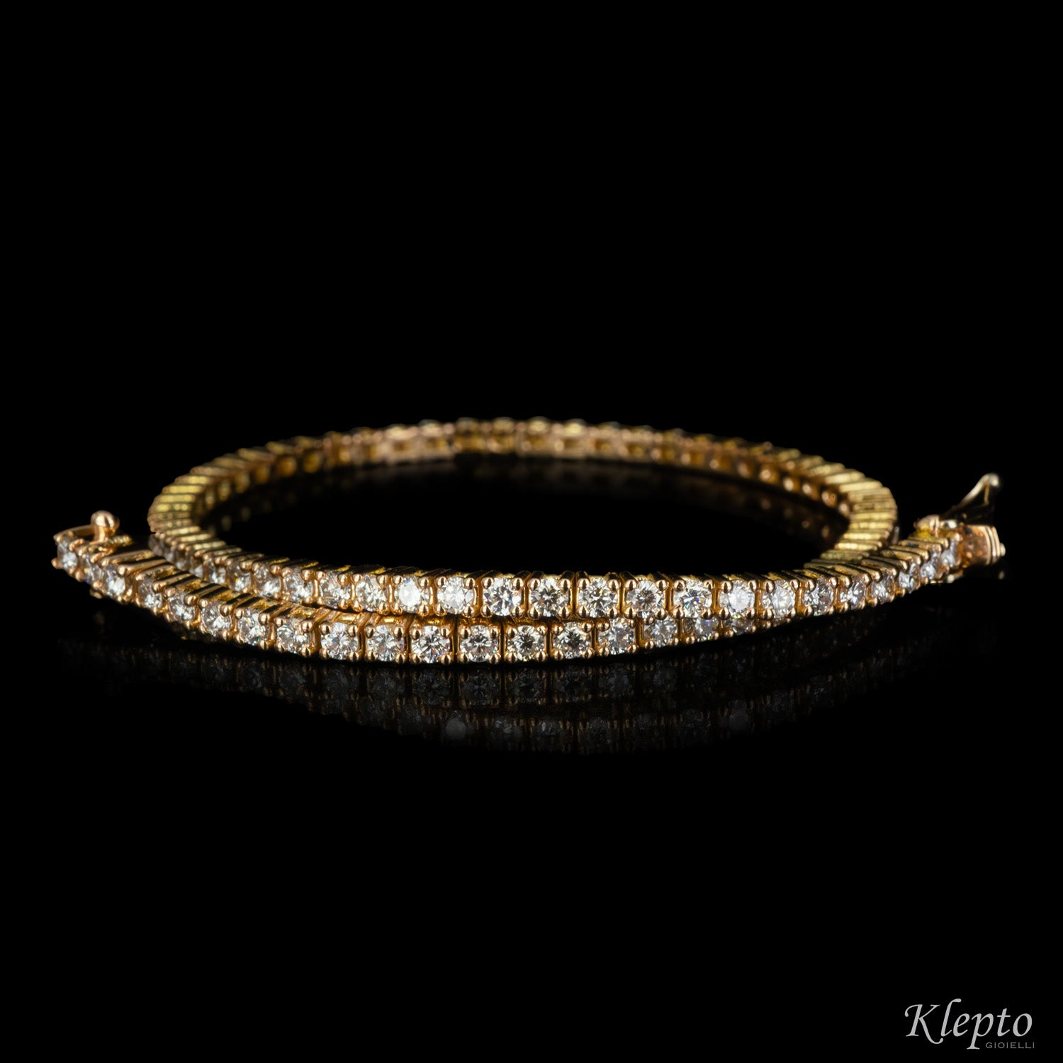 Bracciale in oro rosa Tennis con Diamanti