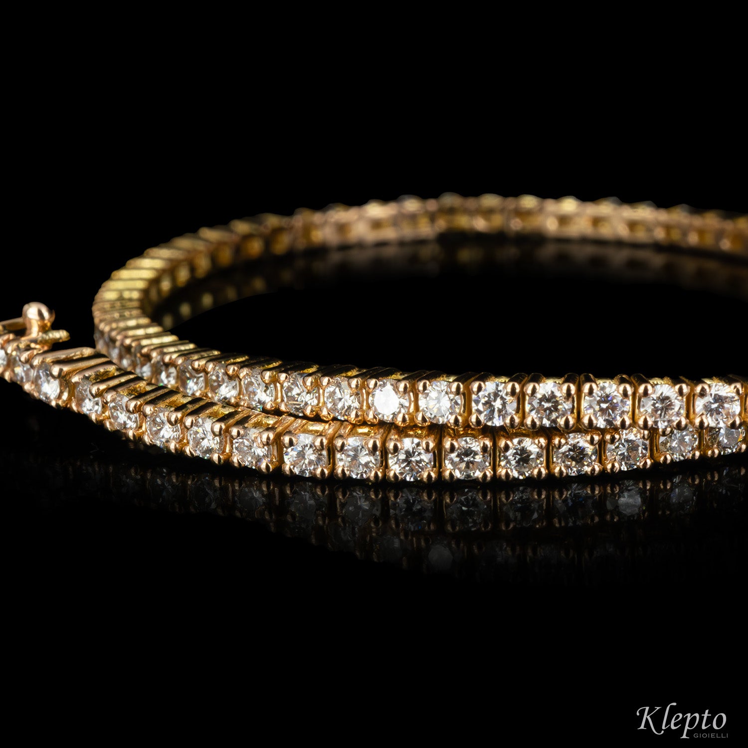 Bracciale in oro rosa Tennis con Diamanti