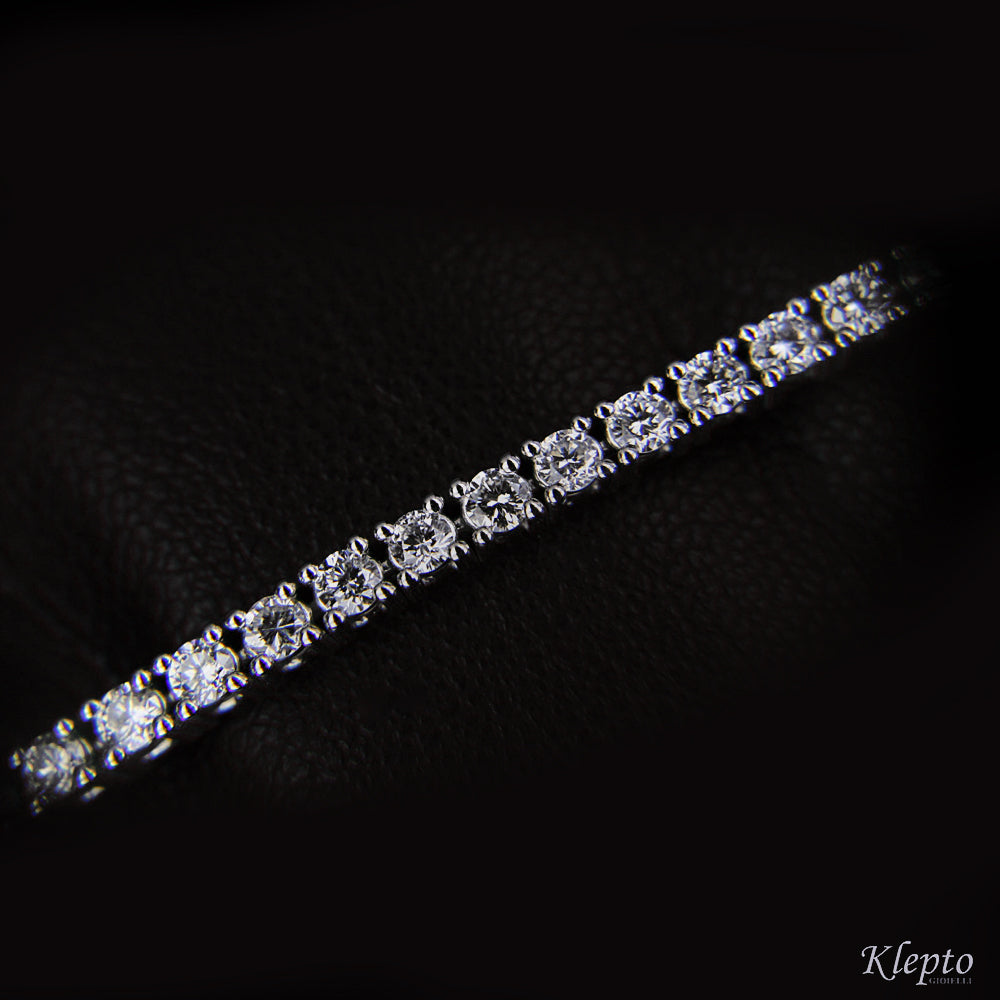 Bracciale in oro bianco Tennis con diamanti