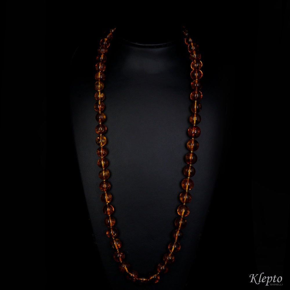 Collana lunga con Ambra baltica senza chiusura