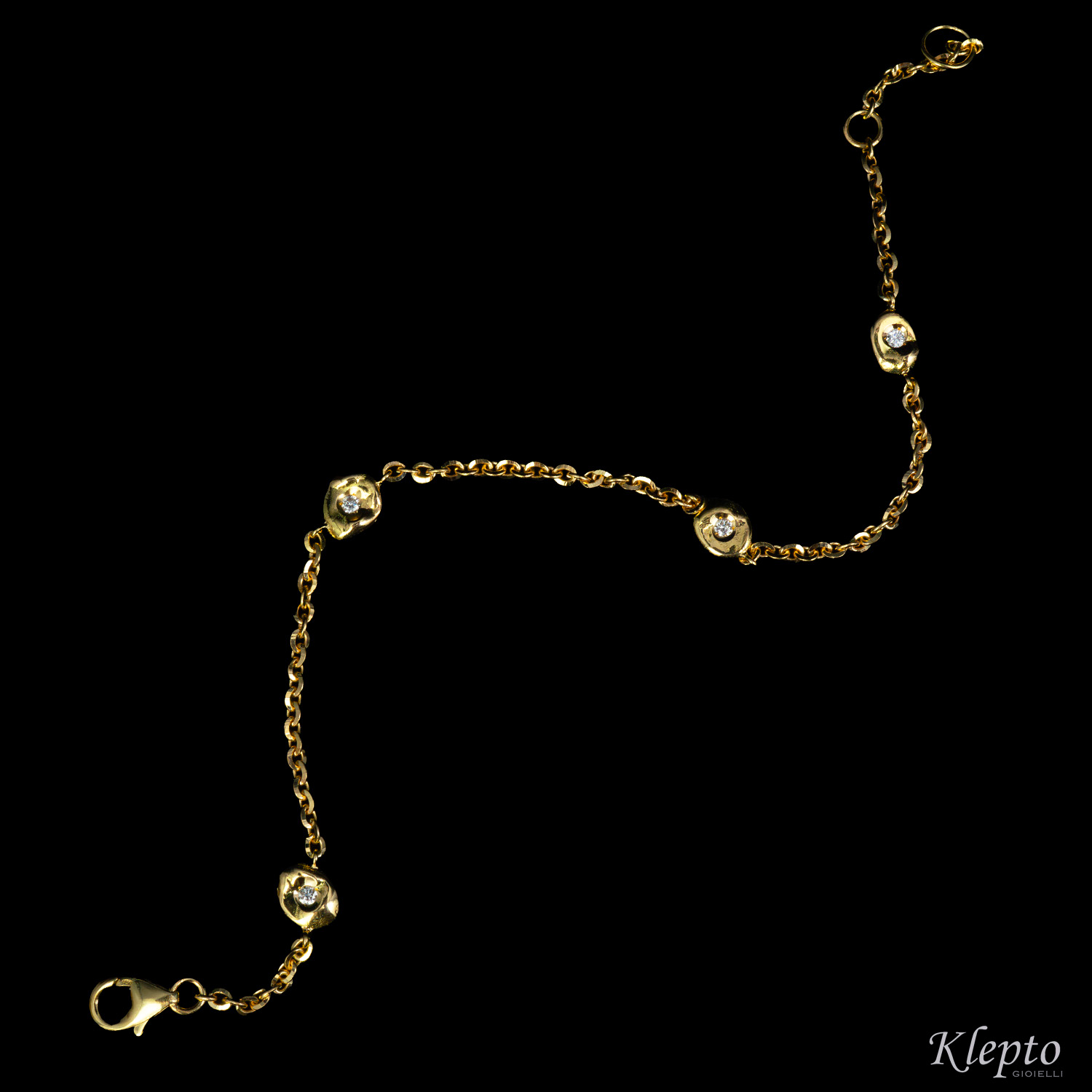 Bracciale in Oro giallo con Diamanti "Pepita"