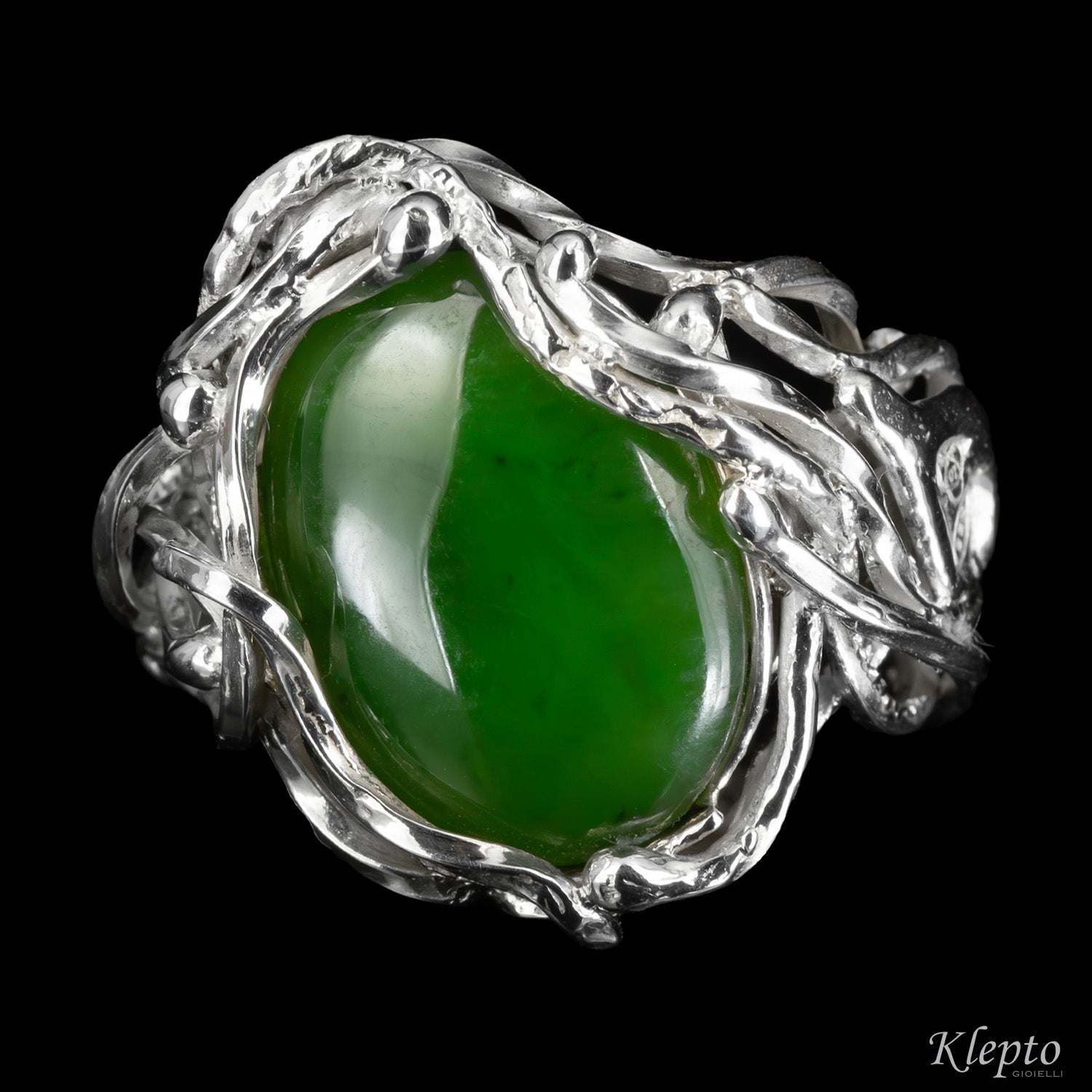 Anello in Argento Silnova® a filo intrecciato con Avventurina