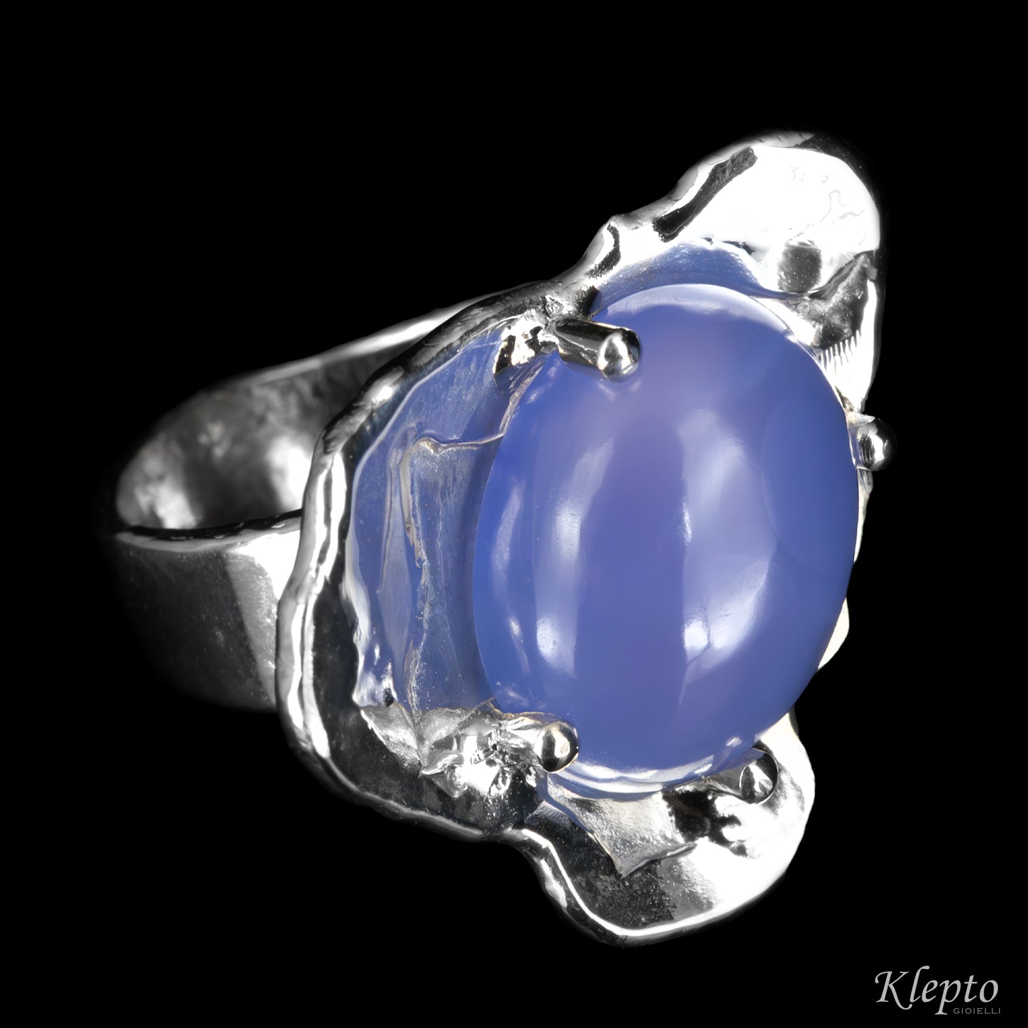 Anello in Argento Silnova® con Agata lavanda