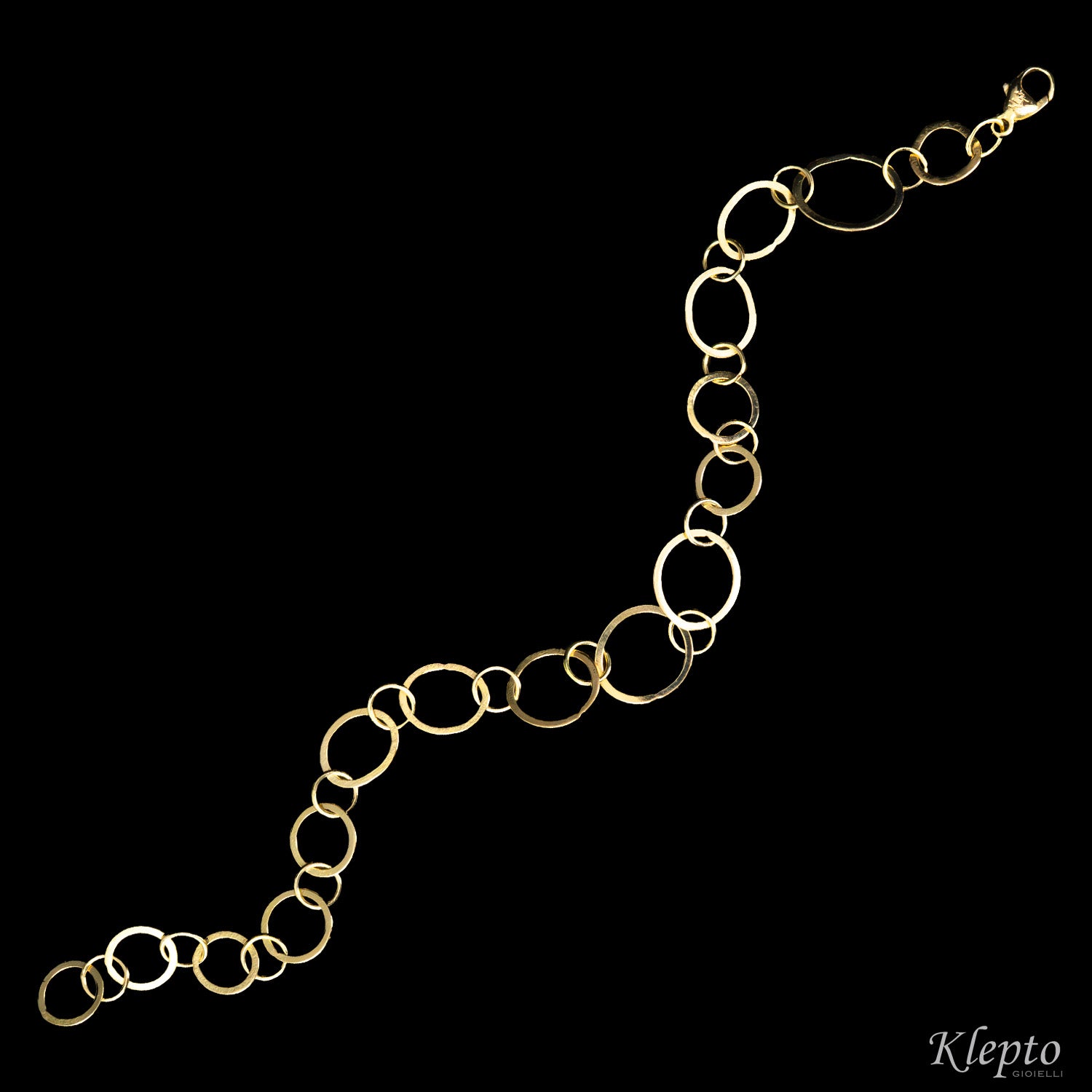 Bracciale in oro giallo ad anellI