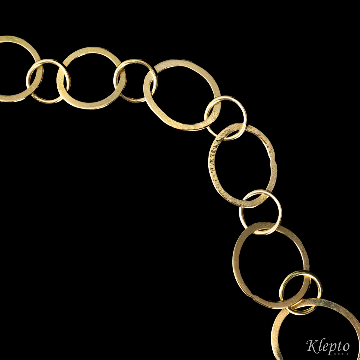 Bracciale in oro giallo ad anellI