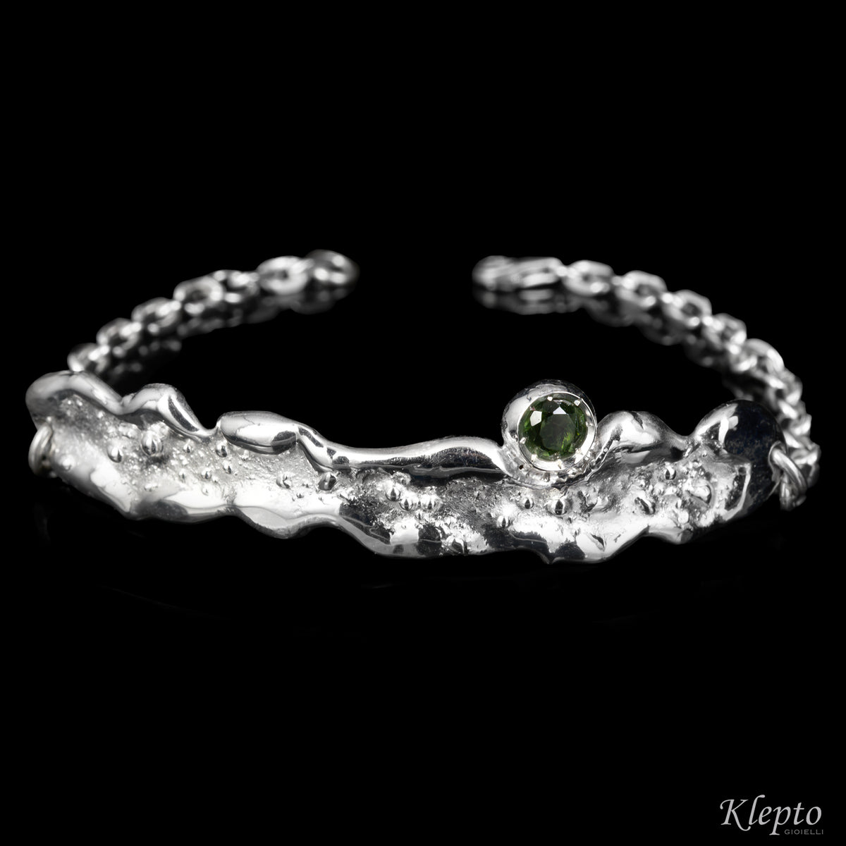 Bracciale in Argento Silnova® "Oasi" con Tormalina verde