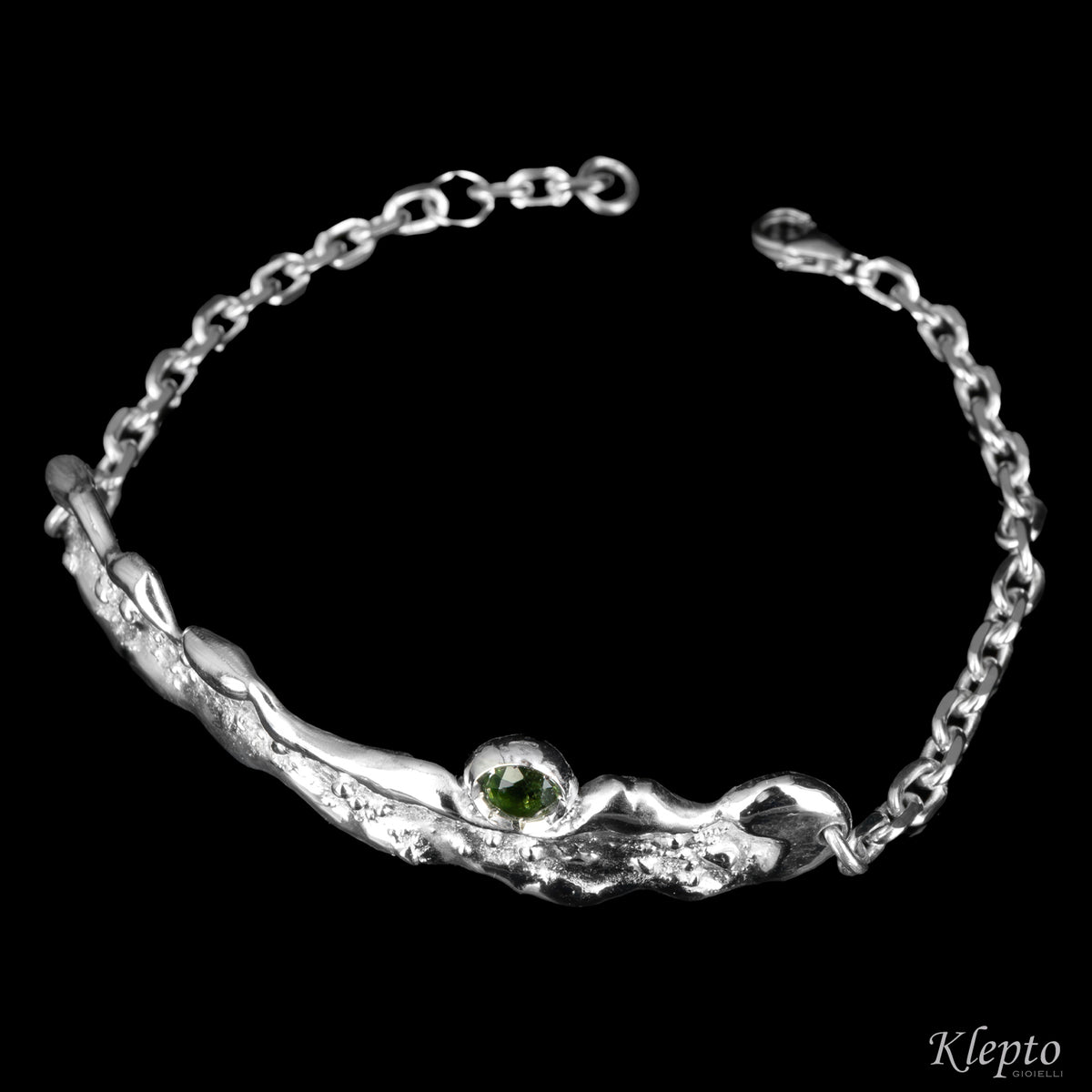 Bracciale in Argento Silnova® "Oasi" con Tormalina verde