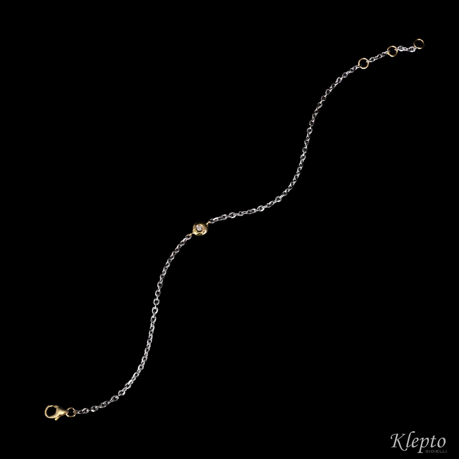 Bracciale in oro bianco e giallo con Diamante "Pepita"