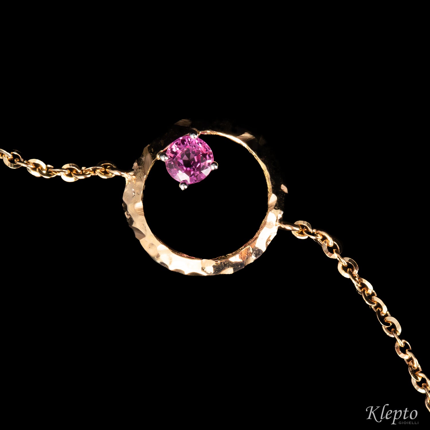 Bracciale in oro rosa e bianco "Pulsar" con pietre preziose