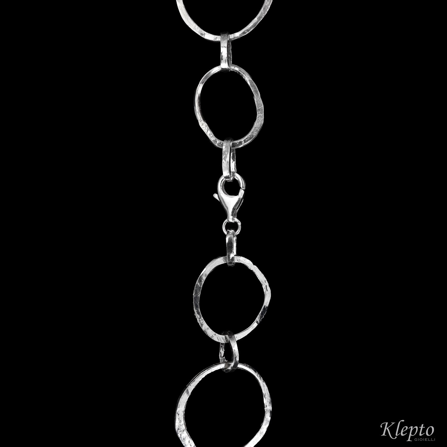 Collana in Argento Silnova® ad tondi martellati