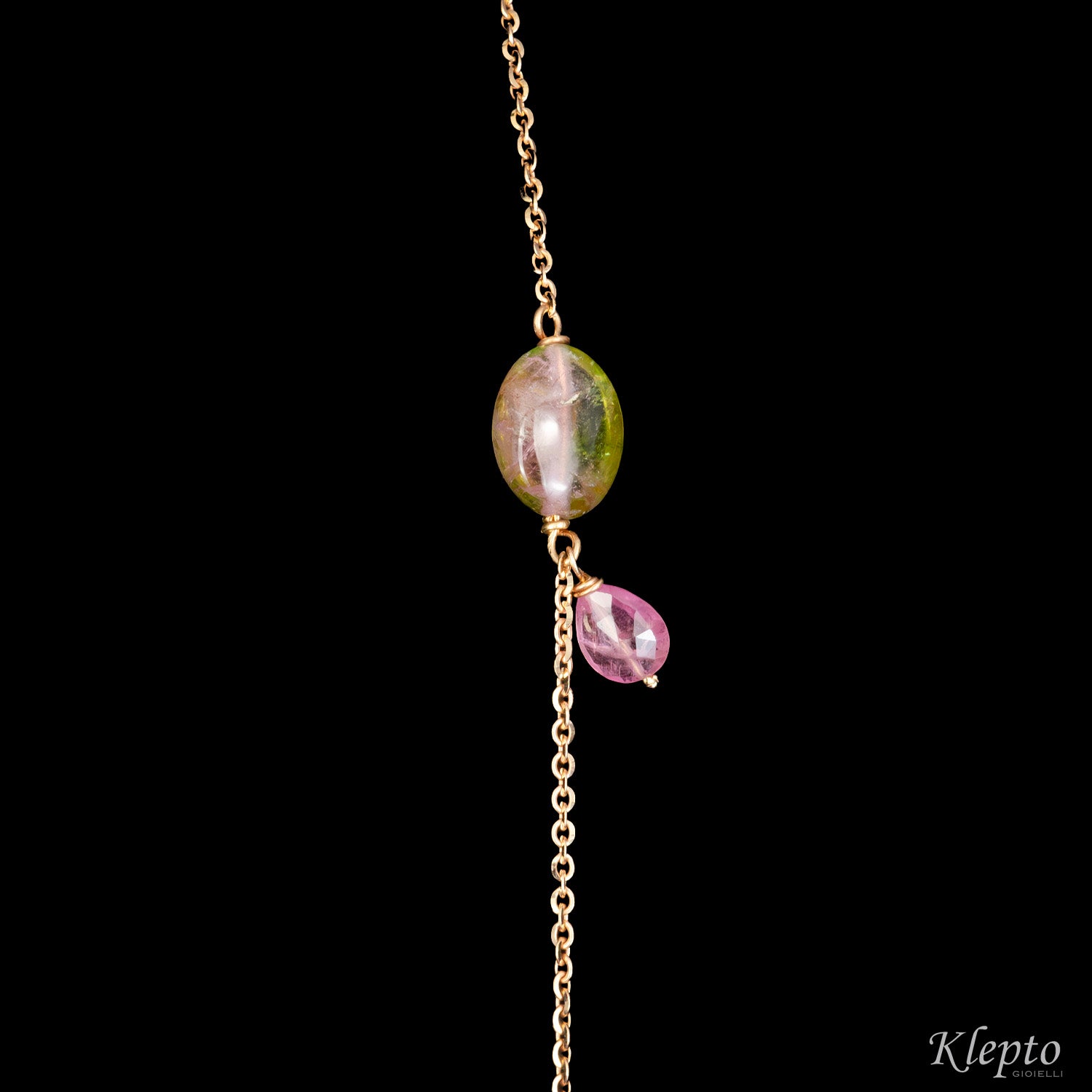 Collana in oro rosa "Chanel" con Tormaline