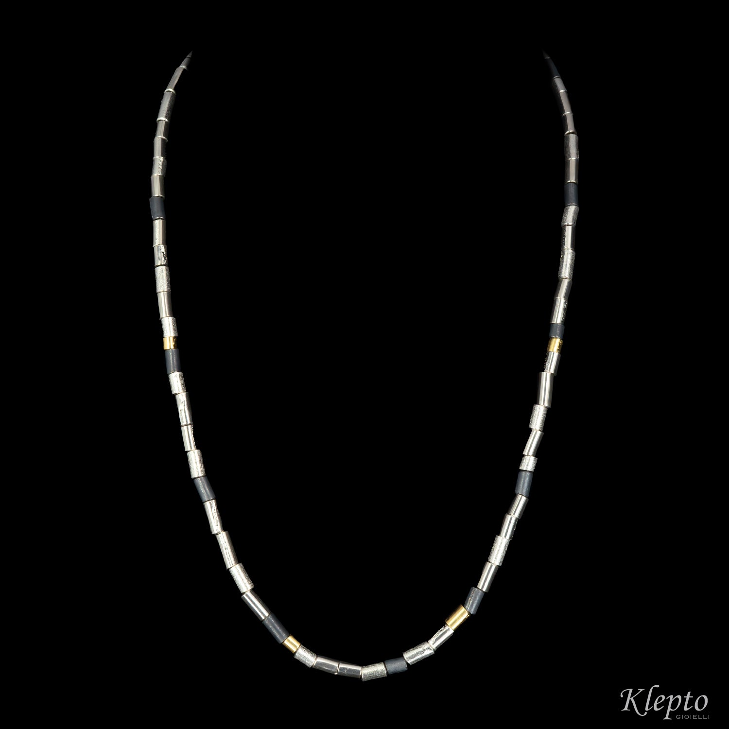 Collana in Argento Silnova® con dettagli in oro giallo