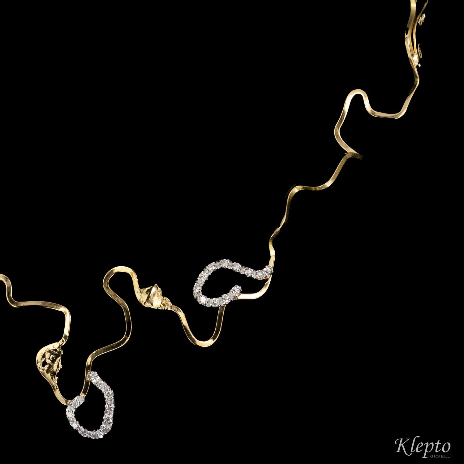 Collier in oro giallo e bianco "EleKtro" con Diamanti