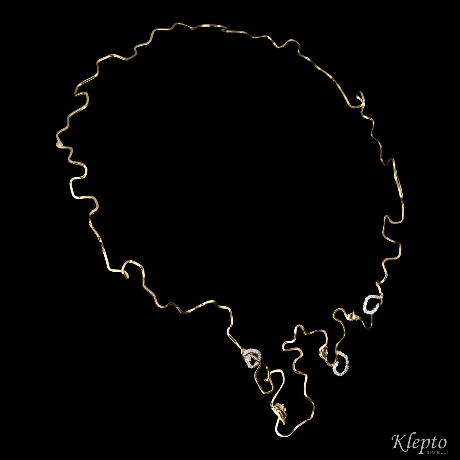 Collier in oro giallo e bianco "EleKtro" con Diamanti