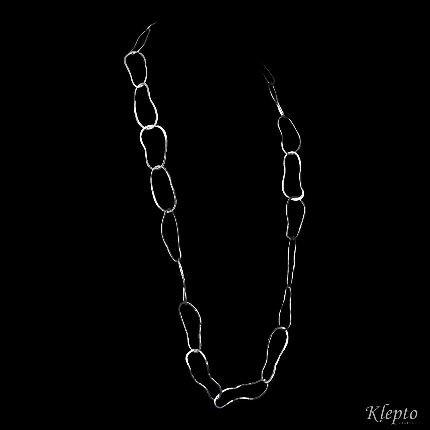 Collana in Argento Silnova® ad anelli martellati