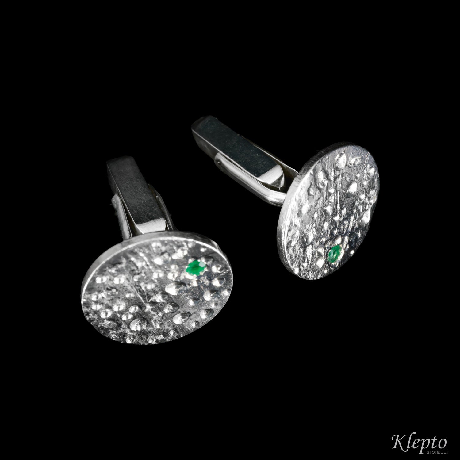 Gemelli in Argento Silnova® con Smeraldi