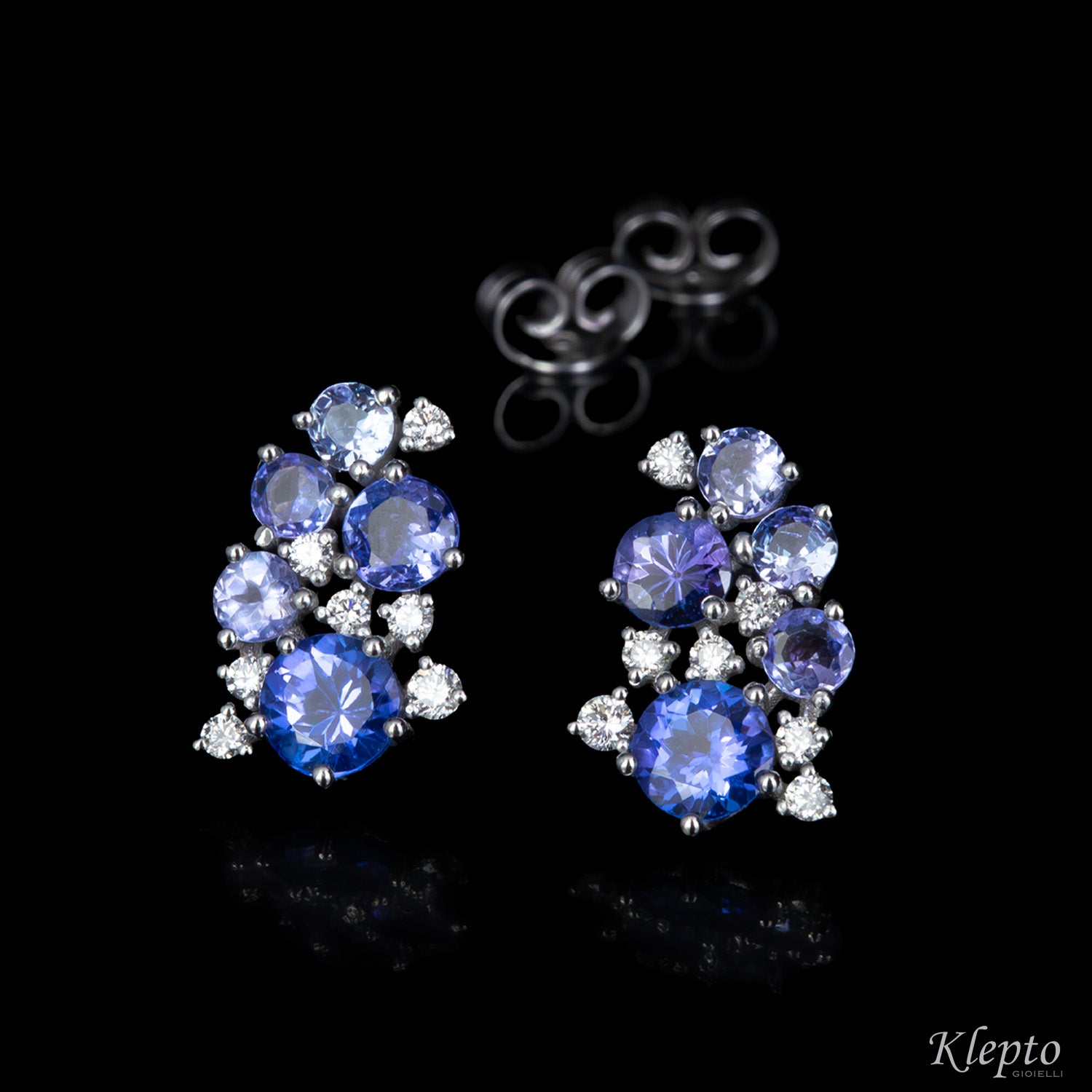 Orecchini in oro bianco con Tanzaniti e Diamanti