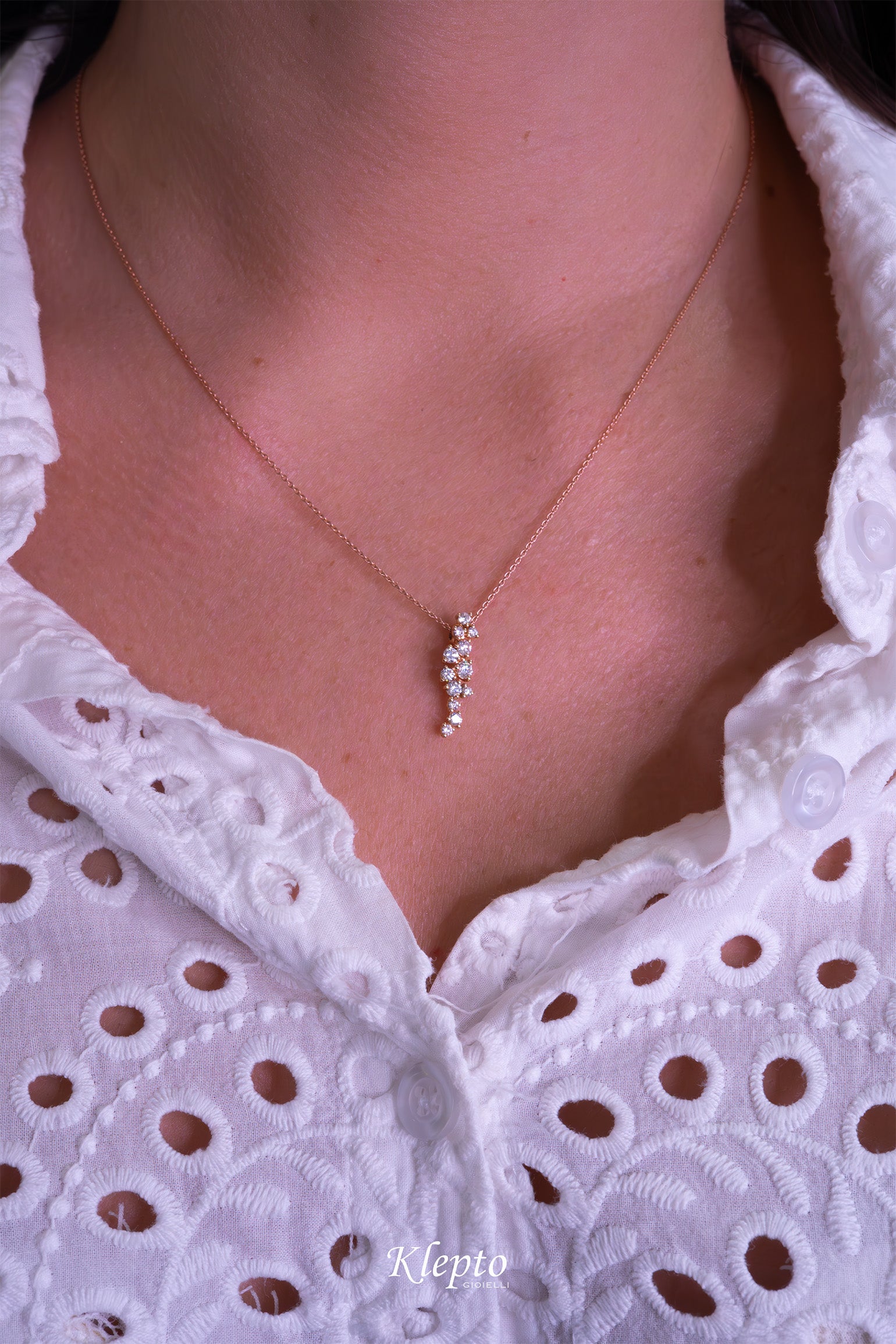 Pendente in oro rosa con Diamanti