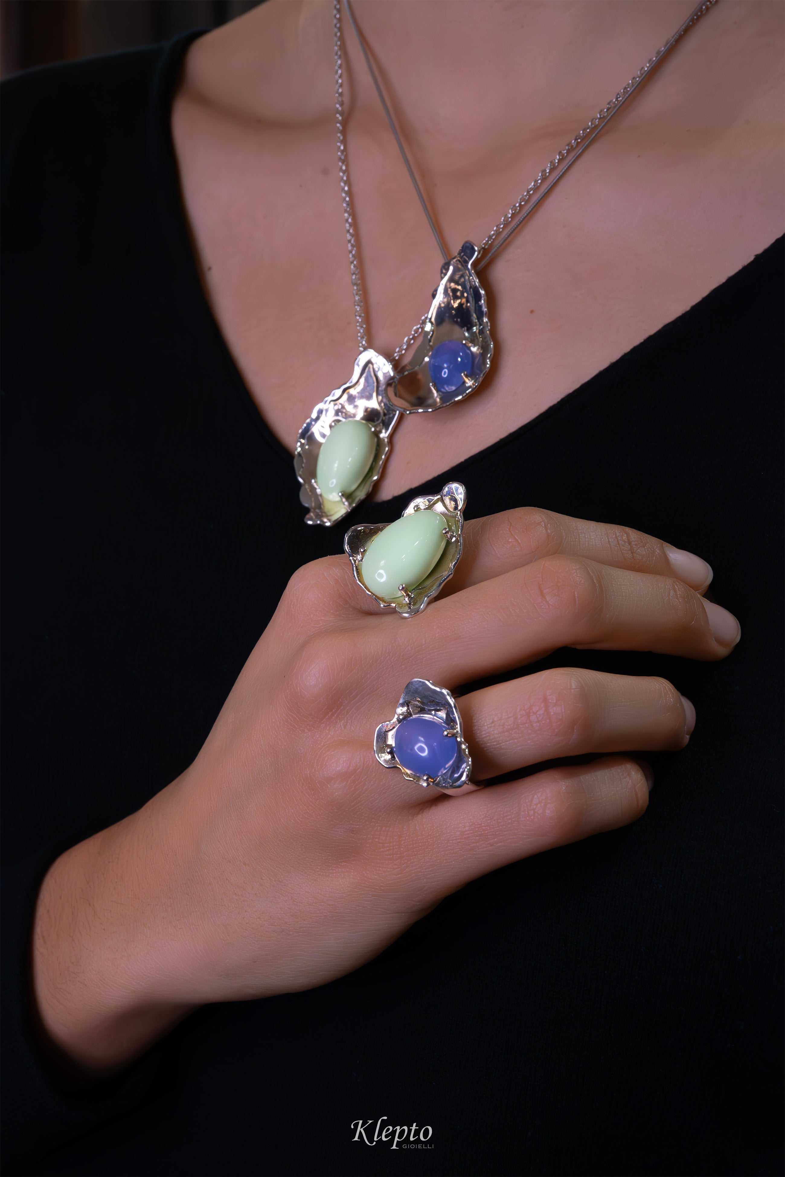 Anello in Argento Silnova® con Gaspeite