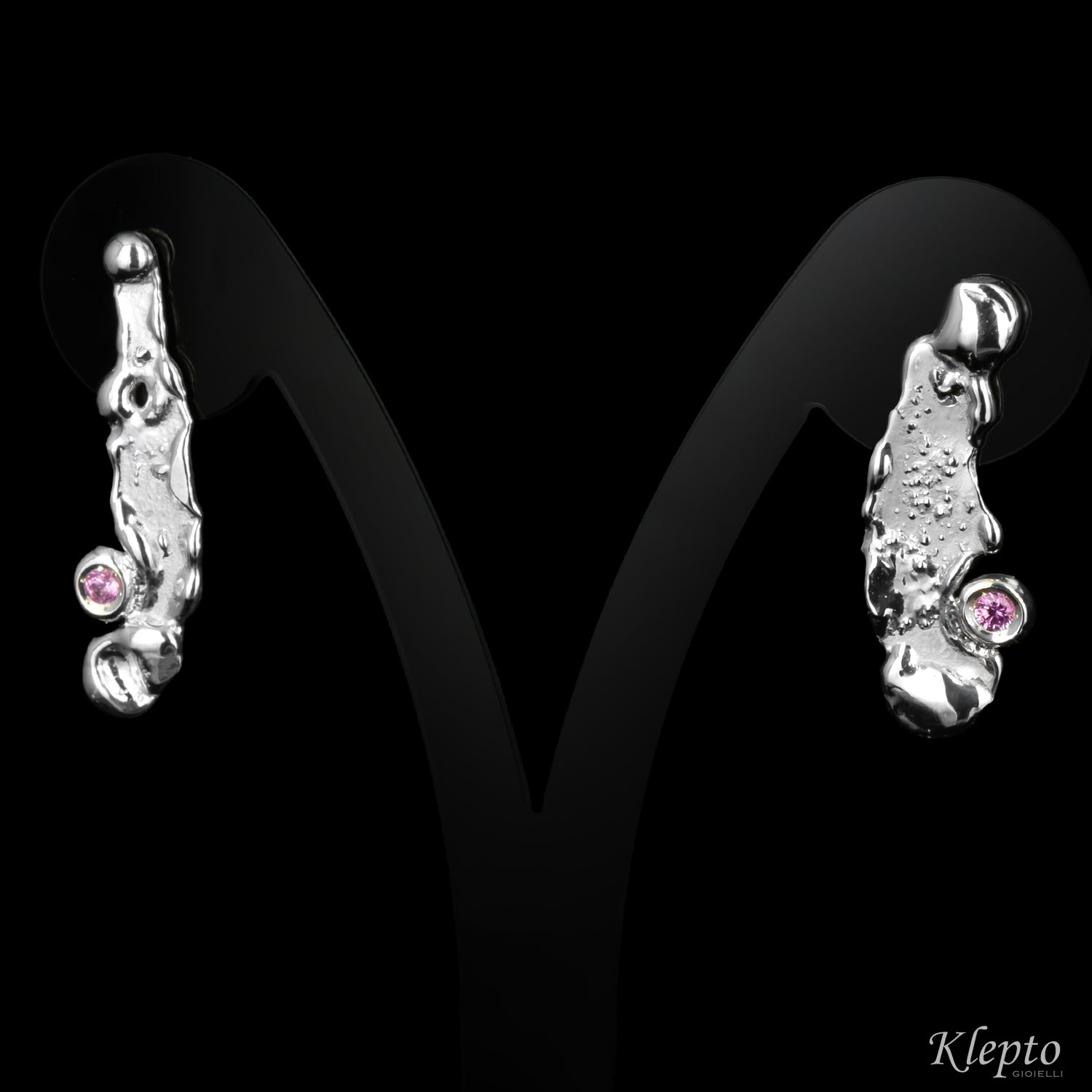 Orecchini in Argento Silnova® "Oasi" con Zaffiri rosa