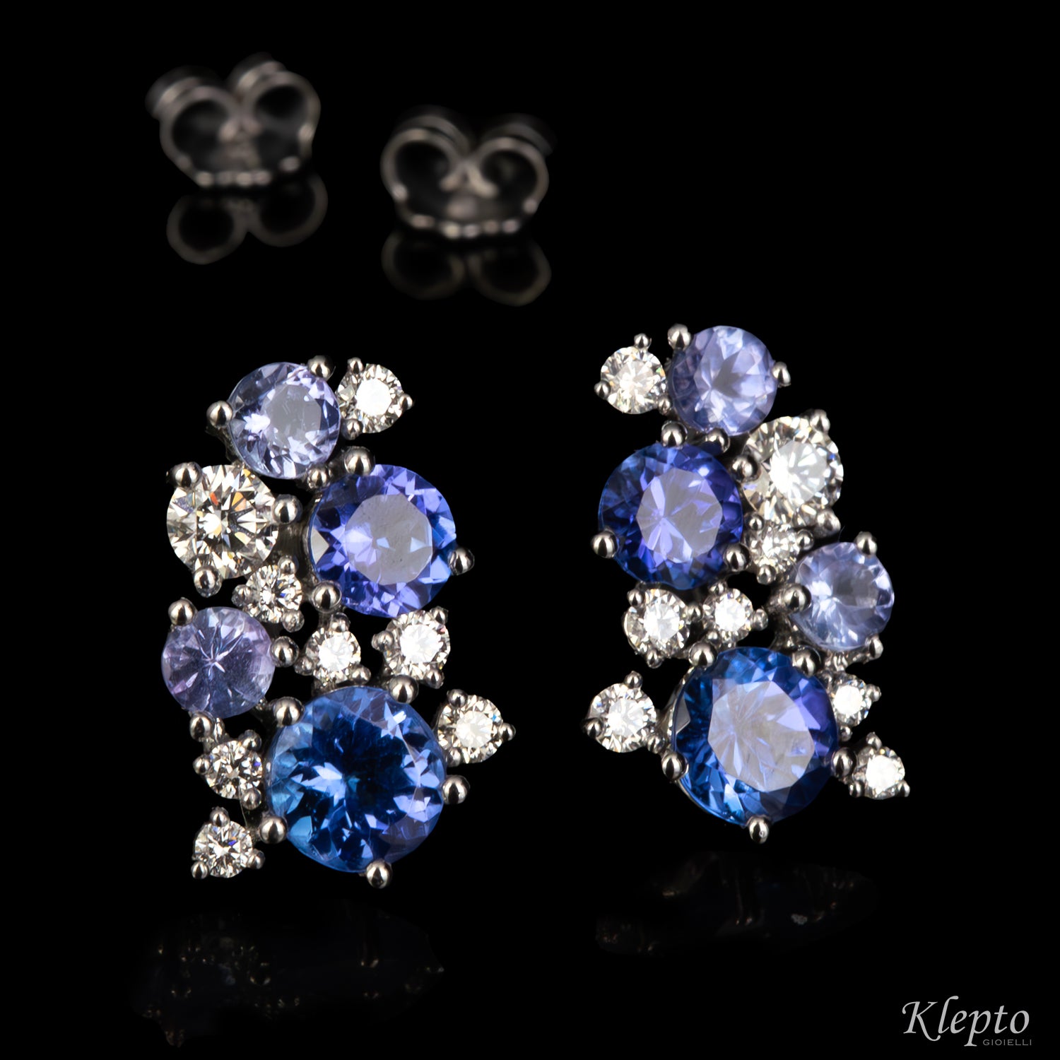 Orecchini in oro bianco con Tanzaniti e Diamanti