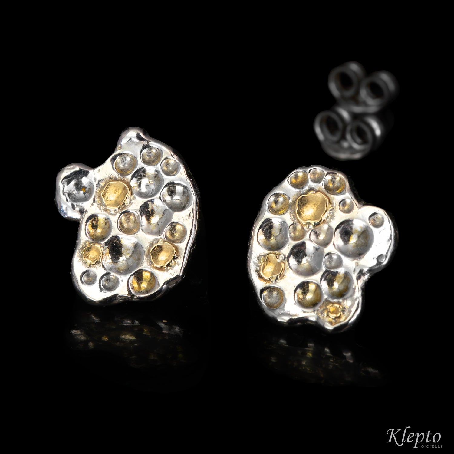 Orecchini in Argento Silnova® con dettagli in oro giallo