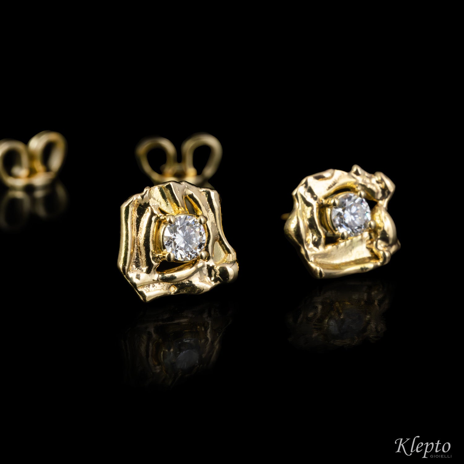 Orecchini in oro giallo con Diamanti "Pepita"