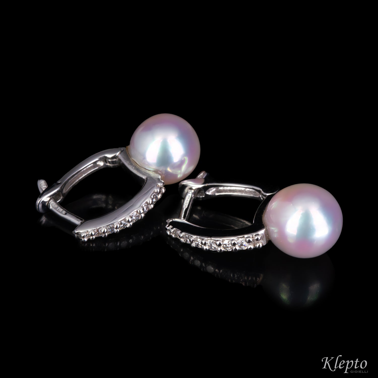 Orecchini in oro con Perle Giapponesi e Polinesiane