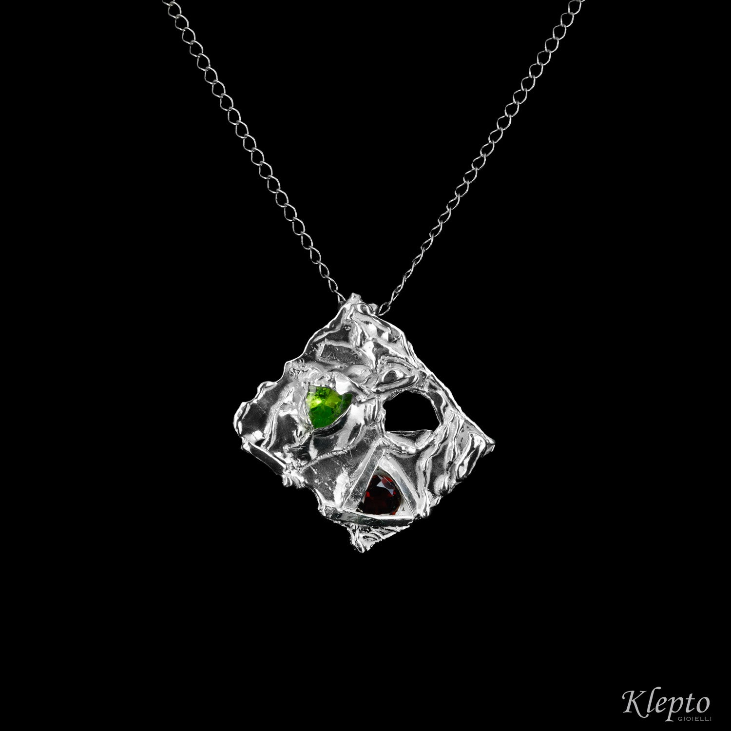 Pendente in Argento Silnova® con Peridoto e Granato