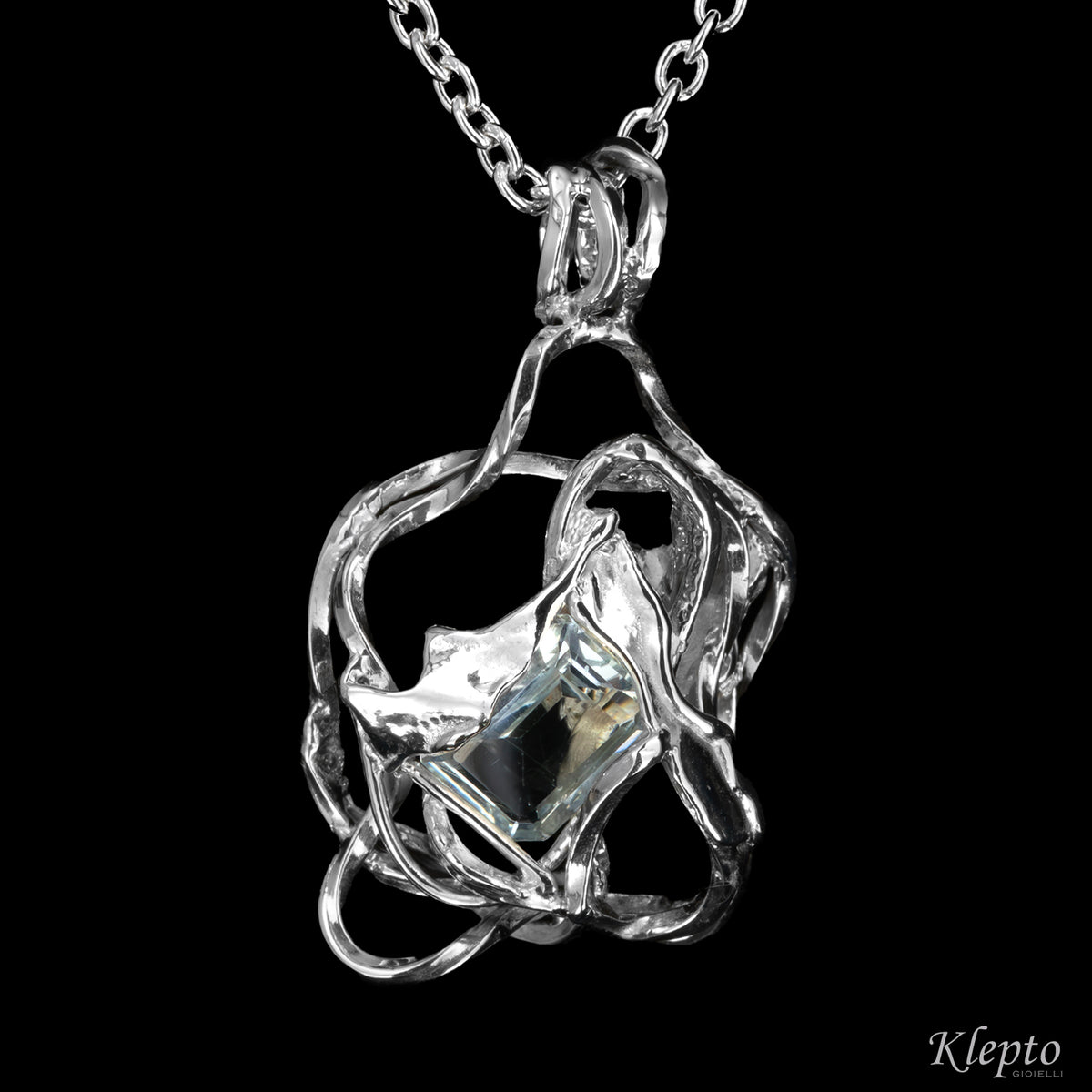 Pendente in Argento Silnova® con Acquamarina