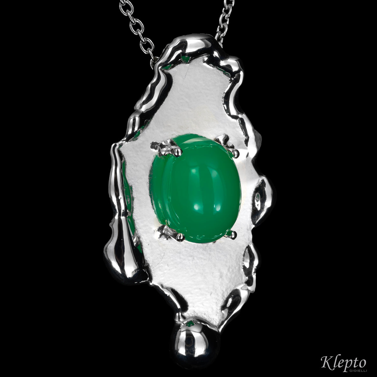 Pendente in Argento Silnova® con Crisoprasio