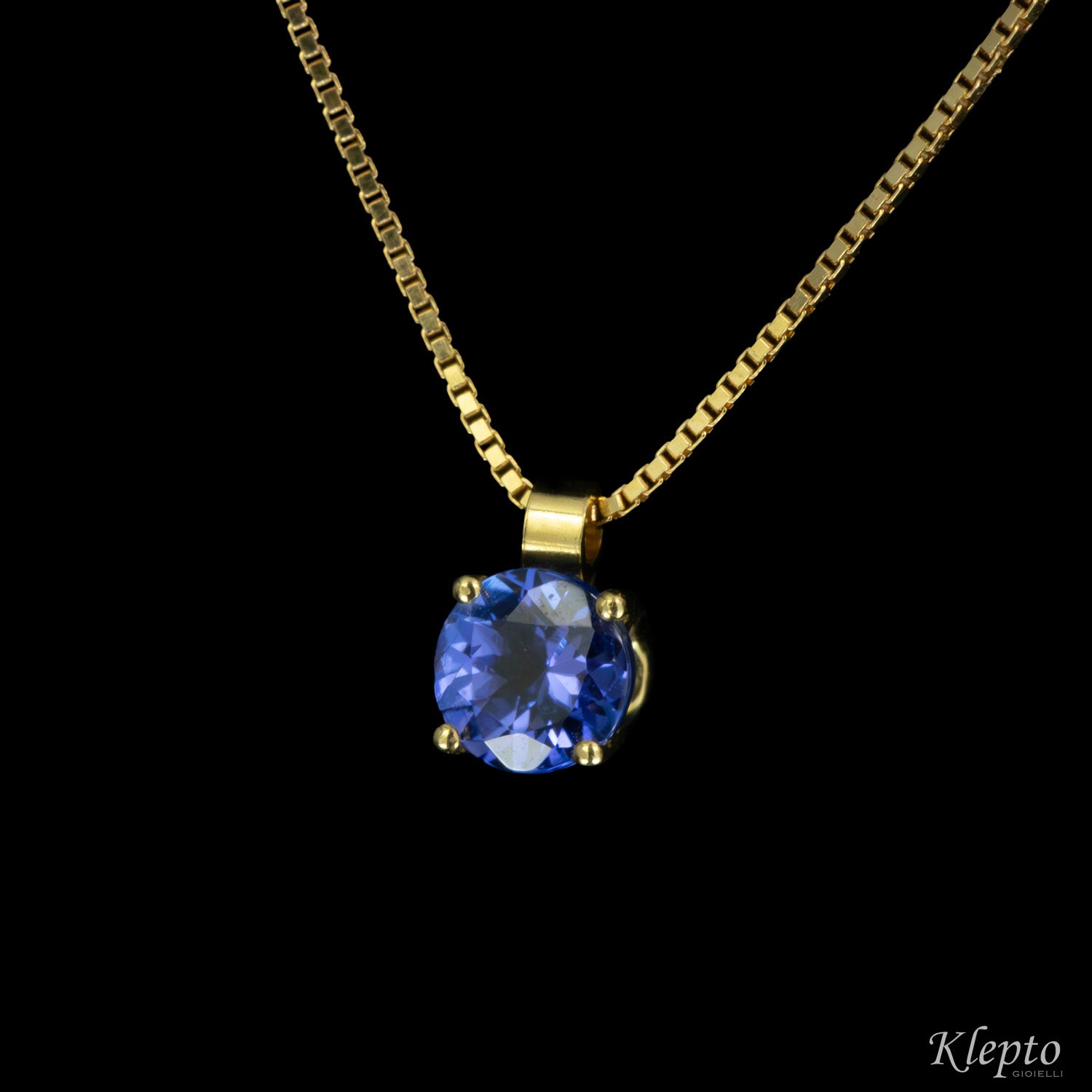 Pendente in oro giallo con Tanzanite